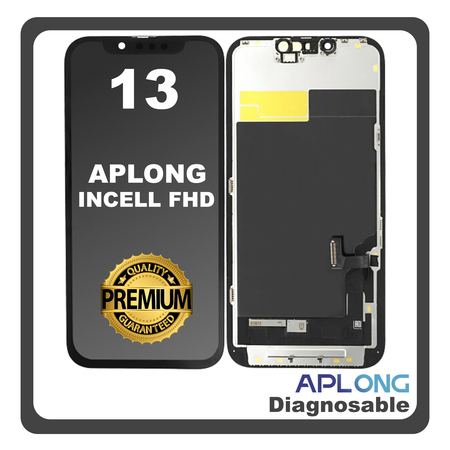 HQ OEM Συμβατό Με Apple iPhone 13, iPhone13 (A2633, A2482) APLONG InCell FHD LCD Display Screen Assembly Οθόνη + Touch Screen Digitizer Μηχανισμός Αφής Diagnosable Black Μαύρο (Premium A+) (Lifetime Warranty Για Συνεργατες B2B)