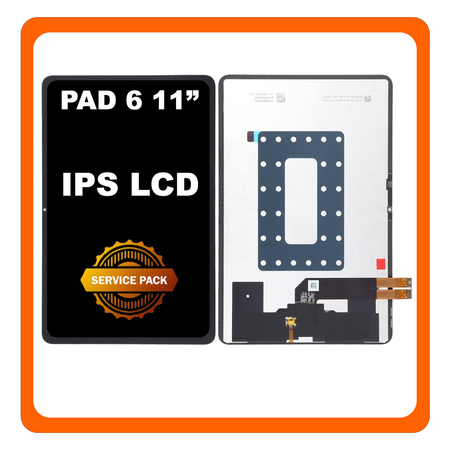 Γνήσια Original Xiaomi Pad 6 11" (23043RP34C) IPS LCD Display Screen Assembly Οθόνη + Touch Screen Digitizer Μηχανισμός Αφής Black Μαύρο 5600140M8200 (Service Pack By Xiaomi)
