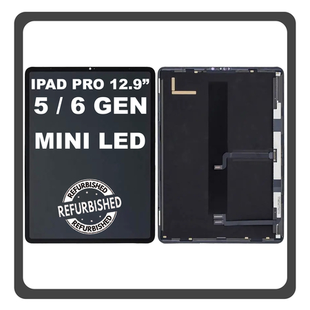 iPad Pro 2021 5th Gen 12.9" (A2379, A2461) / Apple iPad Pro 2022 6th Gen 12.9" (A2764, A2437) Liquid Retina XDR mini-LED LCD Display Aseembly Screen Οθόνη + Touch Digitizer Unit Μηχανισμός Aφής Space Gray Μαύρο (Ref By Apple)