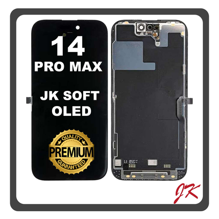 HQ OEM Συμβατό Με Apple iPhone 14 Pro Max, iPhone14 Pro Max (A2894, A2651, A2893) JK Soft Super Retina XDR OLED LCD Display Screen Assembly Οθόνη + Touch Screen Digitizer Μηχανισμός Αφής Black Μαύρο (Premium A+)