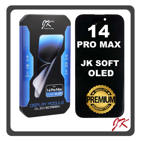 HQ OEM Συμβατό Με Apple iPhone 14 Pro Max, iPhone14 Pro Max (A2894, A2651, A2893) JK Soft Super Retina XDR OLED LCD Display Screen Assembly Οθόνη + Touch Screen Digitizer Μηχανισμός Αφής Black Μαύρο (Premium A+)