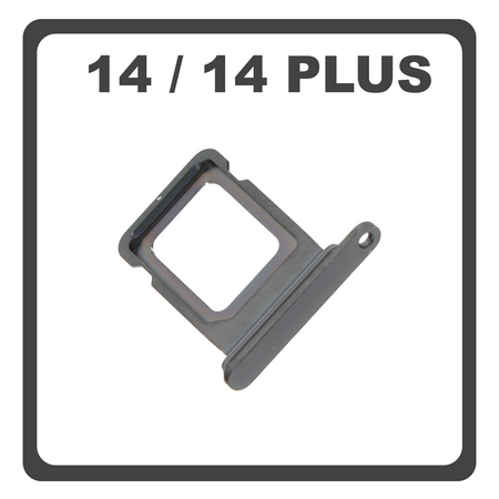 Original for iPhone 14, iPhone14 (A2882, A2649, A2881) / iPhone 14 Plus, iPhone 14+ (A2886, A2632, A2885) SIM Card Tray Black Μαύρο Pulled