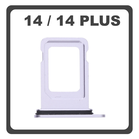 Original for iPhone 14, iPhone14 (A2882, A2649, A2881) / iPhone 14 Plus, iPhone 14+ (A2886, A2632, A2885) SIM Card Tray Purple Μωβ ​ Pulled