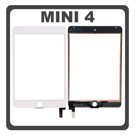 iPad Mini 4 7.9" (2015) (A1538, A1550) Touch Screen DIgitizer Μηχανισμός Αφής Τζάμι Silver Ασημί With OCA Tape (Ref By Apple)