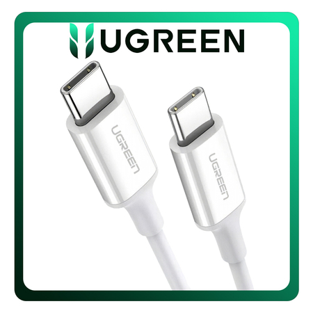 UGREEN US264 Καλώδιο Φόρτισης 60W USB-C to USB-C 3Α Fast Charging Cable 1m White Άσπρο