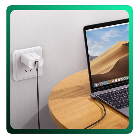 UGREEN US323 Braided Καλώδιο Φόρτισης 60W USB-C to USB-C 3Α Angled Γωνιακό Fast Charging Cable 1m Black