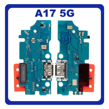 HQ OEM Συμβατή Με Samsung Galaxy A17 5G (SM-A176B, SM-A176B/DS) USB Type-C Charging Dock Connector Flex Sub Board, Καλωδιοταινία Υπό Πλακέτα Φόρτισης + Microphone Μικρόφωνο (Premium A+)