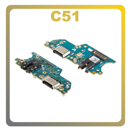 Γνήσια Original Realme C51 (RMX3830) Type-C Charging Dock Connector Flex Sub Board, Καλωδιοταινία Υπό Πλακέτα Φόρτισης + Microphone Μικρόφωνο + Audio Jack Θύρα Ακουστικών 621024000026 (Service Pack By Realme)