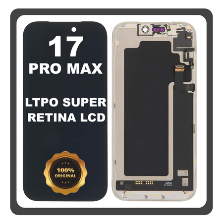 Γνήσια Original FOG Apple iPhone 17 Pro Max, iPhone 17Pro Max (A3526, A3257) LTPO Super Retina XDR OLED Display Screen Assembly Οθόνη + Touch Screen Digitizer Μηχανισμός Αφής Black Μαύρο (Lifetime Warranty Για Συνεργατες B2B)