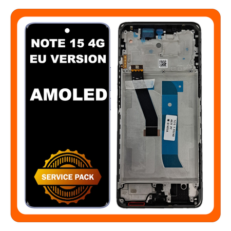 Γνήσια Original Xiaomi Redmi Note 15 4G (2510DRA23E) EU Version AMOLED LCD Display Screen Assembly Οθόνη + Touch Screen Digitizer Μηχανισμός Αφής + Frame Bezel Πλαίσιο Σασί Black Purple Μωβ 560004000P700 (Service Pack By Xiaomi)