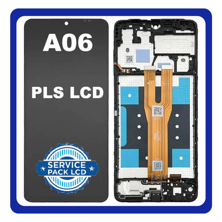 Γνήσια Original Samsung Galaxy A06 4G (SM-A065F, SM-A065F/DS) PLS LCD Display Screen Assembly Οθόνη + Touch Screen  Digitizer Μηχανισμός Αφής + Πλαίσιο Frame Black Μαύρο GH81-26440A (Service Pack By Samsung)