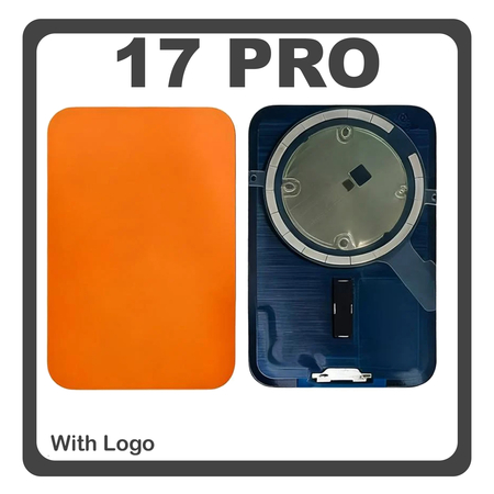 HQ OEM Συμβατό Με Apple 17 Pro (A3256, A3523) Rear Back Battery Cover Πίσω Κάλυμμα Καπάκι Πλάτη Μπαταρίας + Magnet Μαγνήτης Orange Πορτοκαλί (Premium A+)