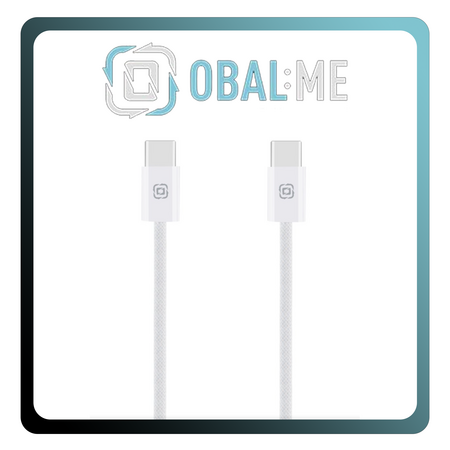 OBAL:ME Super Fast Καλώδιο USB-C σε USB-C (60W, 1m, Υφασμάτινη Πλέξη, Λευκό)
