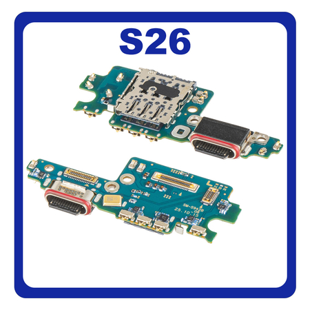 Γνήσια Original Samsung Galaxy S26 (SM-S942B, SM-S942B/DS) USB Type-C Charging Dock Connector Flex Sub Board, Καλωδιοταινία Υπό Πλακέτα Φόρτισης + Microphone Μικρόφωνο + Sim Reader GH96-20820A(Service Pack By Samsung)