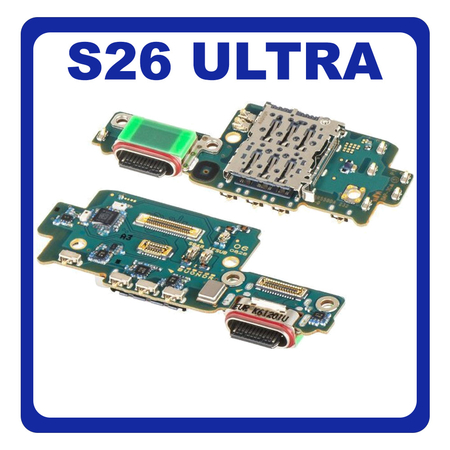 Γνήσια Original Samsung Galaxy S26 Ultra 5G (SM-S948B, SM-S948B/DS) USB Type-C Charging Dock Connector Flex Sub Board, Καλωδιοταινία Υπό Πλακέτα Φόρτισης + Microphone Μικρόφωνο + Sim Reader GH96-20819A (Service Pack By Samsung)