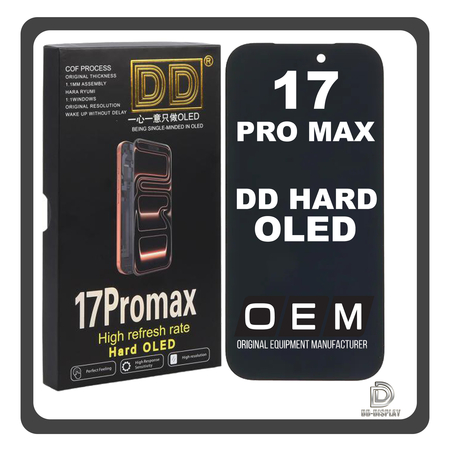 HQ OEM Συμβατό Με Apple iPhone 17 Pro Max, iPhone 17Pro Max (A3526, A3257) DD HARD OLED Display Screen Assembly Οθόνη + Touch Screen Digitizer Μηχανισμός Αφής Black Μαύρο (Premium A+)