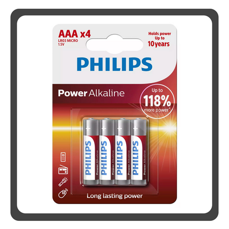 Philips Power Αλκαλικές Μπαταρίες AAA 1.5V 4τμχ 8712581549824