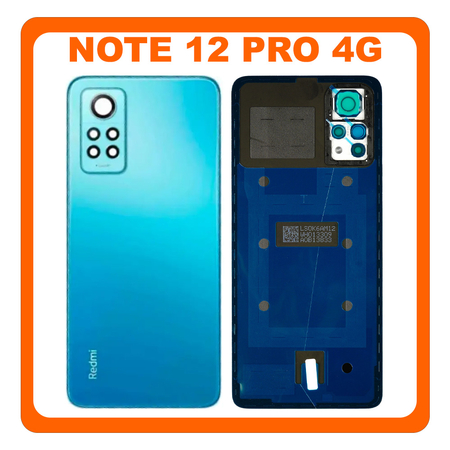 HQ OEM Συμβατό Με Redmi Note 12 Pro 4G (‎2209116AG, 2209116AG) Rear Back Battery Cover Πίσω Καπάκι Πλάτη Μπαταρίας + Camera Lens Τζαμάκι Κάμερας Graphite Ice Blue Μπλε (Premium A+)