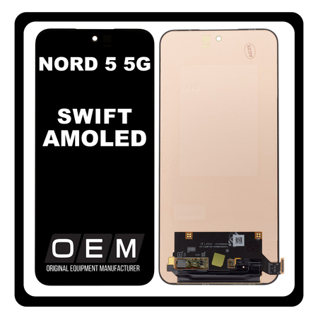 HQ OEM Συμβατό Με OnePlus Nord 5 5G (CPH2709, CPH2707) Swift Amoled LCD Display Screen Assembly Οθόνη + Touch Screen Digitizer Μηχανισμός Αφής Black Μαύρο (Premium A+)