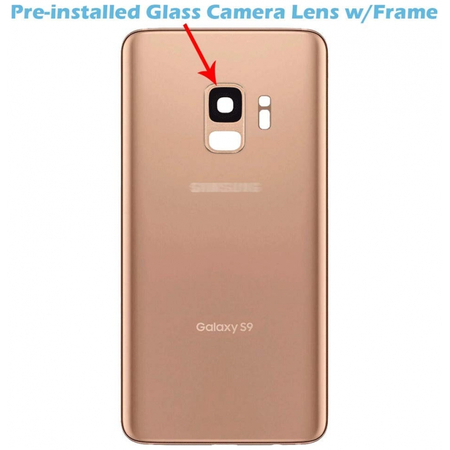 OEM HQ Samsung Galaxy s9 G960F Battery Cover Καπάκι Μπαταρίας Gold + Camera Lens