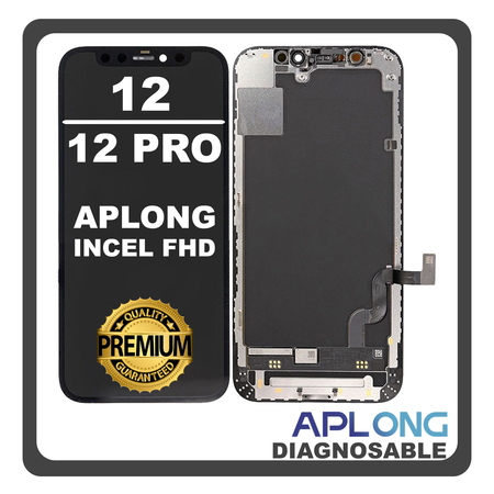 HQ OEM Συμβατό Με Apple iPhone 12 (A2403, A2172) / Iphone 12 Pro (A2407, A2341) APLONG Incell​ FHD LCD Display Screen Assembly Οθόνη + Touch Screen Digitizer Μηχανισμός Αφής Diagnosable Black Μαύρο (Lifetime Warranty Για Συνεργατες B2B)