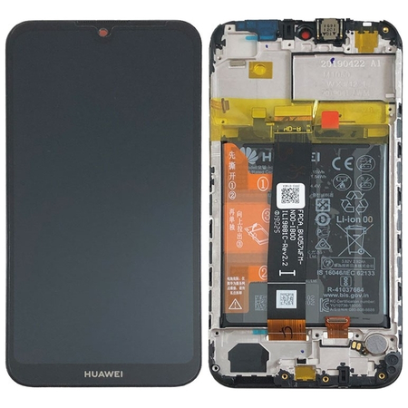 Γνήσια Original Huawei Y5 2019 AMN-LX9, AMN-LX1, AMN-LX2, AMN-LX3 Οθόνη LCD Display Screen + Touch Screen DIgitizer Μηχανισμός Αφής + Frame Πλαίσιο + Μπαταρία Battery Black 02352QNW​