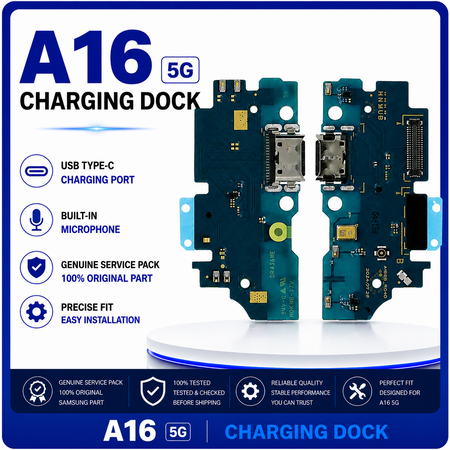Γνήσια Original Samsung Galaxy A16 5G (SM-A166B, SM-A166B/DS) USB Type-C Charging Dock Connector Flex Sub Board, Καλωδιοταινία Υπό Πλακέτα Φόρτισης + Microphone Μικρόφωνο GH96-18449A (Service Pack By Samsung)