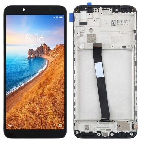 Γνήσιο Original Xiaomi Redmi 7A Lcd Screen Display Οθόνη + Touch Screen Digitizer Μηχανισμός Αφής + Frame Πλαίσιο Σασί  Black Μαύρο