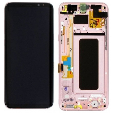 Γνήσια Original Samsung Galaxy S8 G950F G950 Οθόνη LCD Display Screen + Touch Screen DIgitizer Μηχανισμός Αφής + Frame Πλαίσιο Pink GH97-2045E