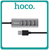 Hoco HB1 USB 2.0 Hub 4 Θυρών Με Σύνδεση USB-A & Θύρα Φόρτισης Grey Γκρι