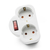 Extension Socket no Brand 7392n, 2 Way, 220v, With Switch, Without Cable, White - 17868
