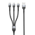 Καλώδιο Φόρτισης Detech de-52ucl, 3 in 1, usb - 2хtype-c, Lightning, 1.0m, Black - 40518