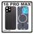 HQ OEM Συμβατό Με Apple iPhone 16 Pro Max, iPhone 16 ProMax (A3296, A3084) Rear Back Battery Cover Middle Frame - Housing Πίσω Κάλυμμα Καπάκι Πλάτη Μπαταρίας + Camera Lens Τζαμάκι Κάμερας + Magsafe + Sim Tray Black Titanium Μαύρο (Premium A+)